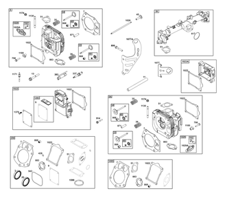 Cylinder Head Group Diagram and Parts List for 61A777-0102-J1 400000 - 699999 Briggs and Stratton Engine